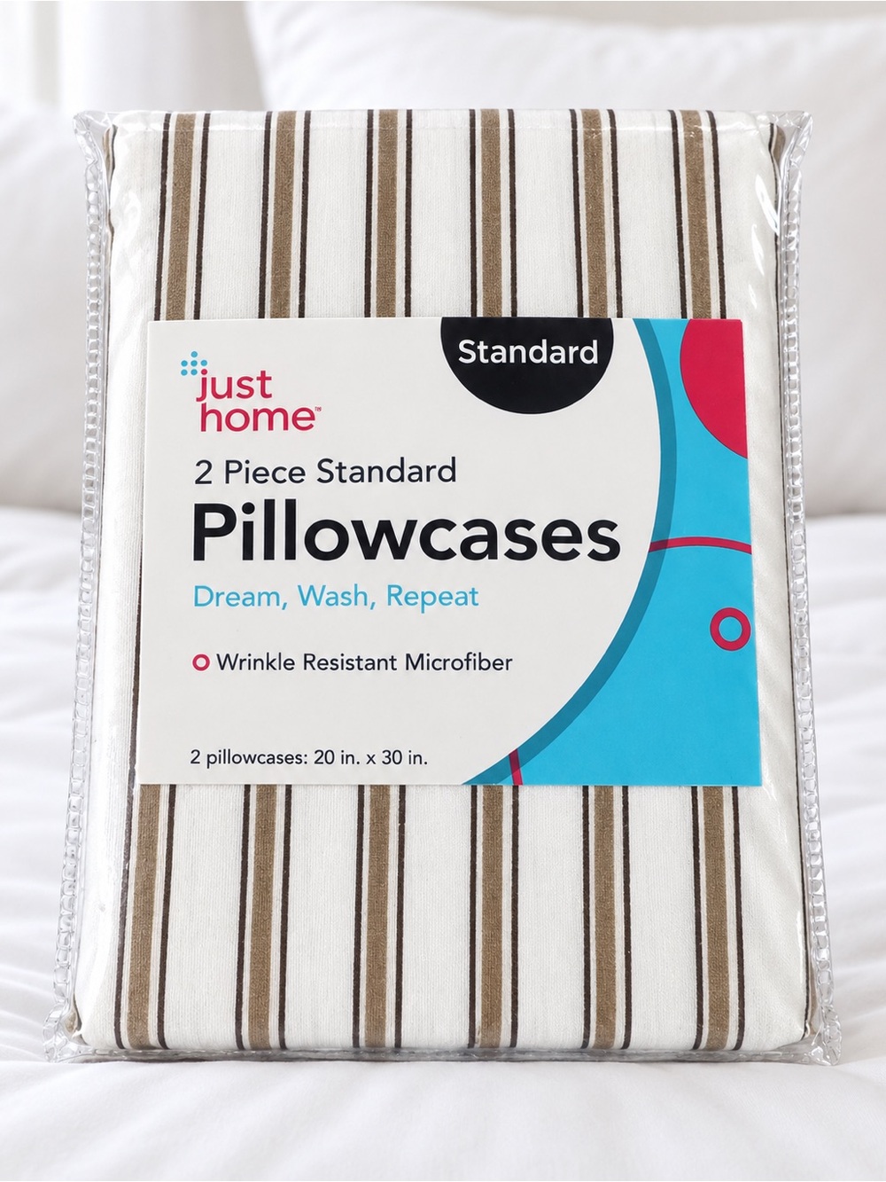 Brown Stripe Standard Pillowcases - 2 Piece